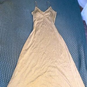 Vintage Shimmery Gold Maxi Dress